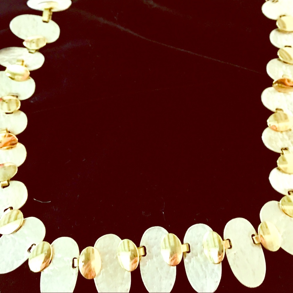 Chicos silver and gold necklace adjustable length